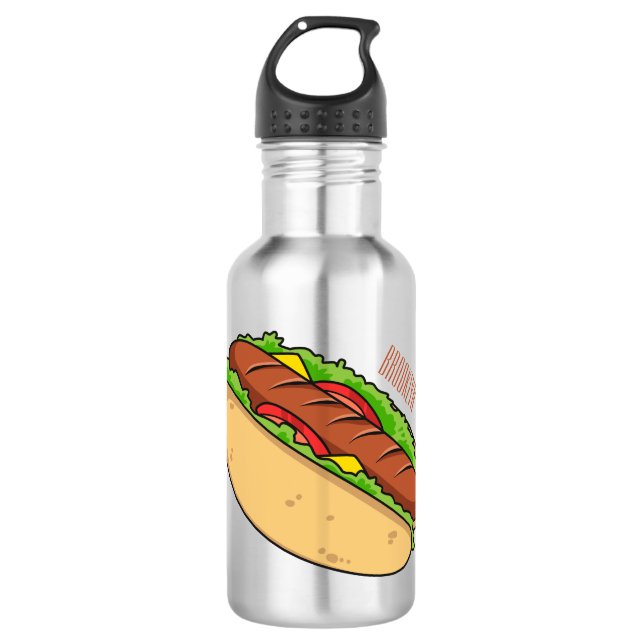 Botella De Agua Ilustracion de personalizado de hot dog (Anverso)