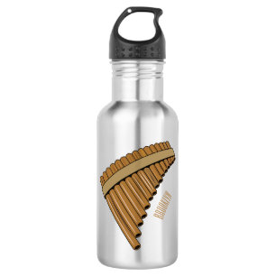 Botella De Agua Ilustracion de personalizado de la flauta de pan /
