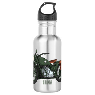 Botella De Agua Ilustracion de personalizado de motocicleta de cru