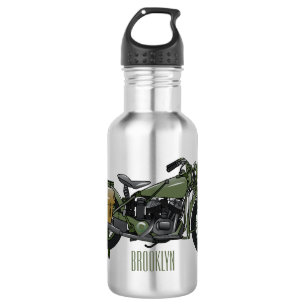 Botella De Agua Ilustracion de personalizado de motocicleta de cru