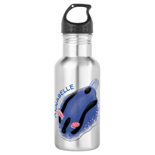 Botella De Agua Ilustracion de personalizado de nudibranquias azul
