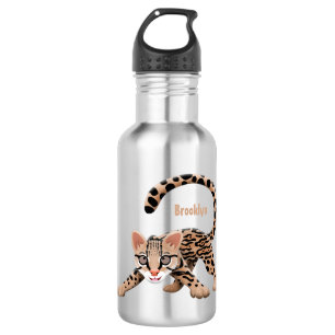 Botella De Agua Ilustracion de personalizado de ocelot de Cute