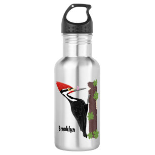 Botella De Agua Ilustracion de personalizado de pájaros carpintero