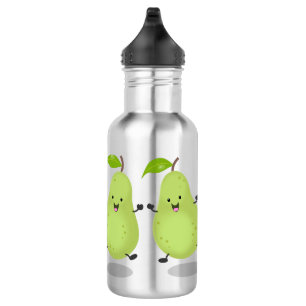 Botella De Agua Ilustracion de personalizado de par de pera cúpula
