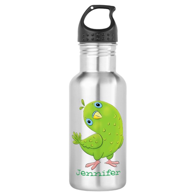 Botella De Agua Ilustracion de personalizado de paracaídas verde l (Anverso)