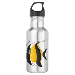 Botella De Agua Ilustracion de personalizado de peces moro