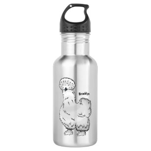 Botella De Agua Ilustracion de personalizado de pollo de Silkie