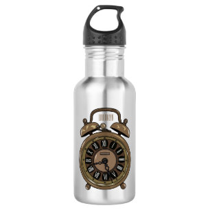 Botella De Agua Ilustracion de personalizado de reloj de alarma