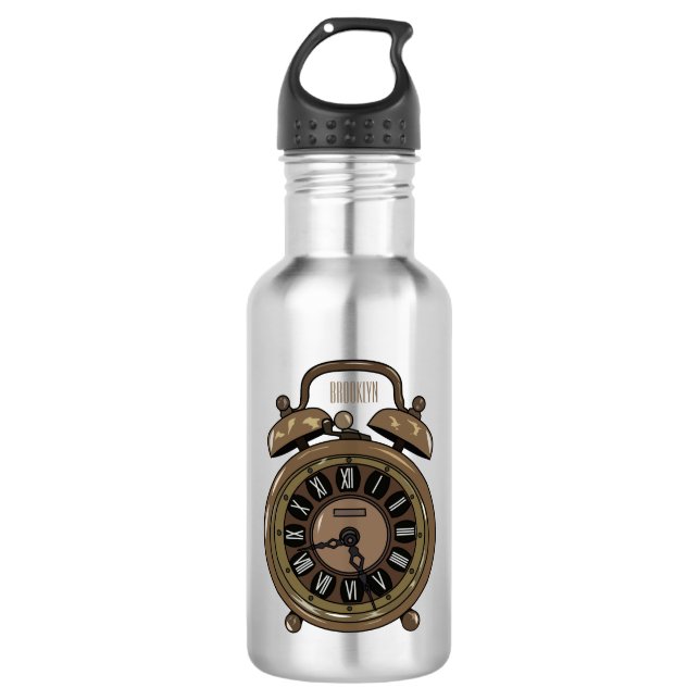 Botella De Agua Ilustracion de personalizado de reloj de alarma (Anverso)