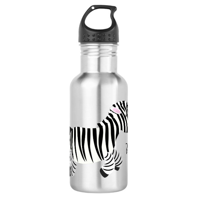 Botella De Agua Ilustracion de personalizado de zebra graciosa (Anverso)
