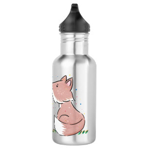 Botella De Agua Ilustracion de personalizado de zorro bebé