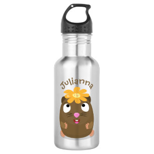 Botella De Agua Ilustracion de personalizado feliz de conejillo de