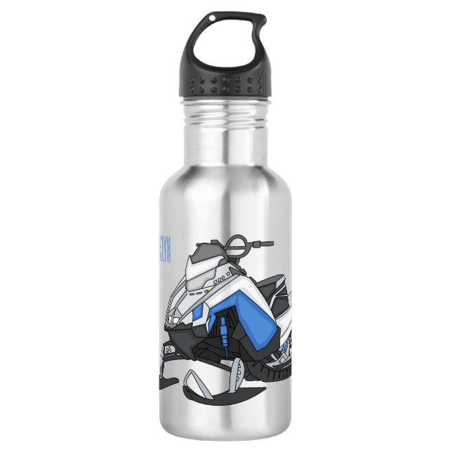 Botella De Agua Ilustracion de personalizado para motos de nieve (Anverso)