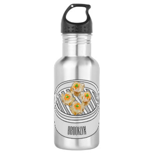 Botella De Agua Ilustracion de Shumai dim sum personalizado
