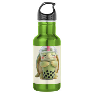 Botella De Agua Ilustración de tortuga de dibujos animados 3D ador