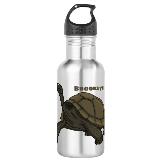 Botella De Agua Ilustracion de tortugas terrestres de Galápagos (Anverso)