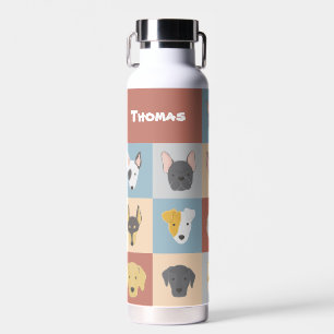 Botella De Agua Ilustracion del nombre personalizado de la colecci