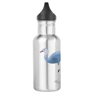 Botella De Agua Ilustracion del personalizado de las grúas azules