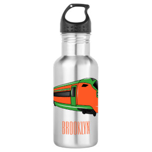 Botella De Agua Ilustracion del personalizado del tren de bala