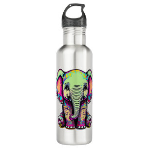 Botella De Agua Ilustracion digital de la sesión de un bebé elefan