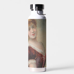 Botella De Agua Ilustración elegante de San Valentín antigua, 1890