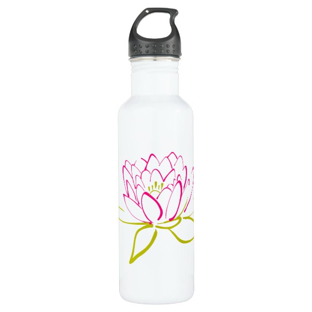 Botella De Agua Ilustracion Lotus Flower / Water Lily (Anverso)