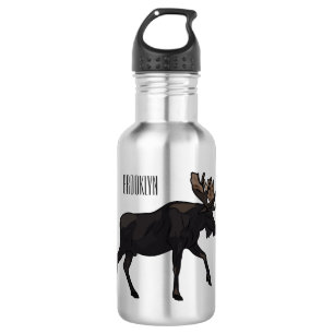 Botella De Agua Ilustracion Moose personalizado