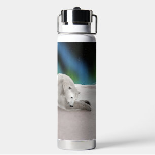 Botella De Agua Ilustración pacífica de oso polar ártico en la nat