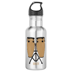 Botella De Agua Ilustracion personalizado Bongo drum