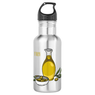 Botella De Agua Ilustracion personalizado de aceite de oliva