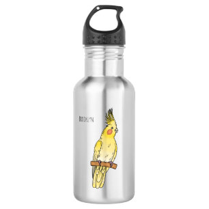 Botella De Agua Ilustracion personalizado de aves de Cockatiel