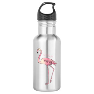 Botella De Agua Ilustracion personalizado de aves de Flamingo