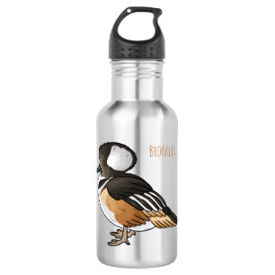 Botella De Agua Ilustracion personalizado de aves merganser con ca