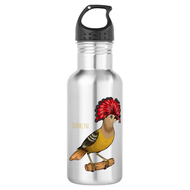 Botella De Agua Ilustracion personalizado de aves Royal flycatcher (Anverso)