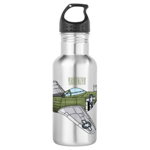 Botella De Agua Ilustracion personalizado de avión militar