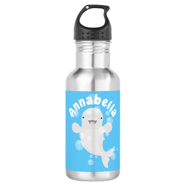 Botella De Agua Ilustracion personalizado de ballenas de la beluga (Anverso)
