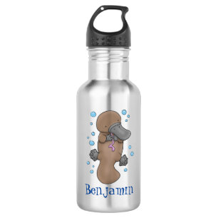 Botella De Agua Ilustracion personalizado de bebé de plaquypus fel