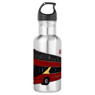 Botella De Agua Ilustracion personalizado de bus de dos pisos