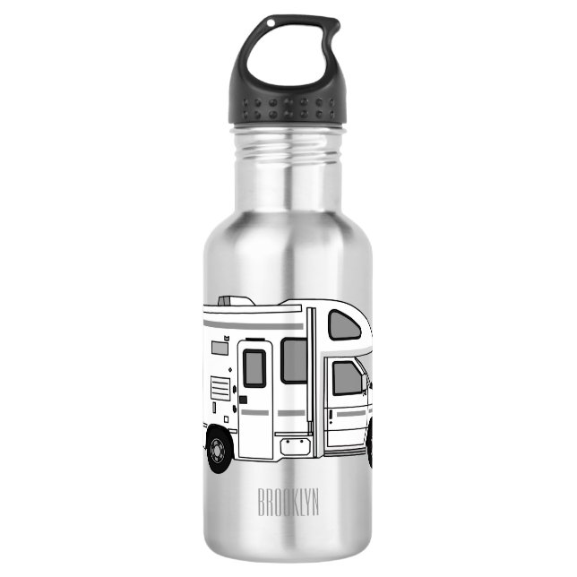 Botella De Agua Ilustracion personalizado de Campervan (Anverso)