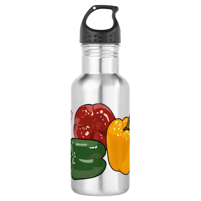 Botella De Agua Ilustracion personalizado de Capsicum (Anverso)