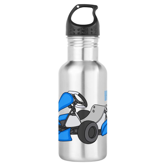 Botella De Agua Ilustracion personalizado de carreras de Kart (Anverso)