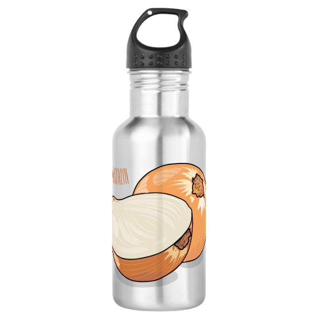 Botella De Agua Ilustracion personalizado de cebolla (Anverso)