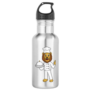 Botella De Agua Ilustracion personalizado de chef de un bonito leó