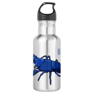 Botella De Agua Ilustracion personalizado de cigalas de marrón azu