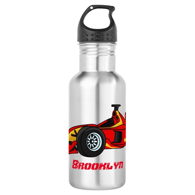 Botella De Agua Ilustracion personalizado de coches de carreras de (Anverso)