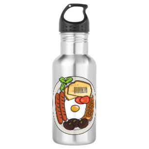 Botella De Agua Ilustracion personalizado de desayuno inglés