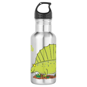 Botella De Agua Ilustracion personalizado de dimetrodon verde lind