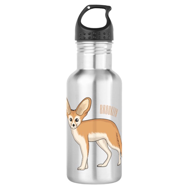 Botella De Agua Ilustracion personalizado de Fennec fox (Anverso)