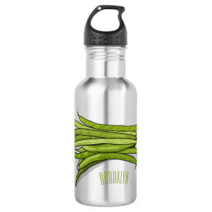 Botella De Agua Ilustracion personalizado de frijol verde