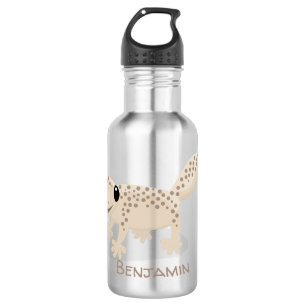 Botella De Agua Ilustracion personalizado de gecko de color marrón